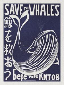 Umelecká tlač Save the Whales (Political Vintage), (30 x 40 cm)