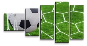 Sablio Obraz - 5-dílný Futbalová lopta v bráne - 100x60 cm