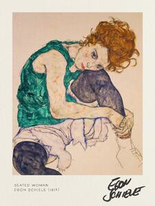 Umelecká tlač Seated Woman - Egon Schiele, (30 x 40 cm)