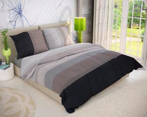 Kvalitex Klasické posteľné bavlnené obliečky NEPTUNE hnedé 140x200, 70x90cm