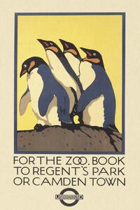 Umelecká tlač Vintage London Zoo Poster (Featuring Penguins), (26.7 x 40 cm)