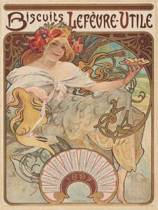 Obrazová reprodukcia Biscuits Lefèvre-Utile Biscuit Advert (Vintage Art Nouveau) - Alfons Mucha, (30 x 40 cm)