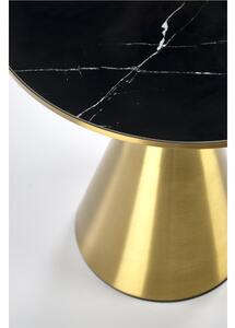 Prístavný stolík TRABICO čierny mramor/zlatá