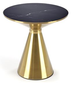 Prístavný stolík TRABICO čierny mramor/zlatá