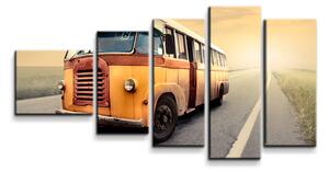 Sablio Obraz - 5-dílný Autobus veterán - 100x60 cm
