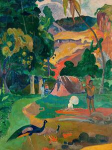 Obrazová reprodukcia Landscape with Peacocks (Vintage Tahitian Landscape) - Paul Gauguin, (30 x 40 cm)