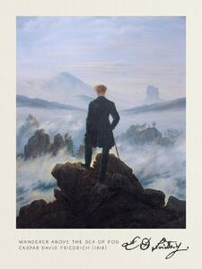 Umelecká tlač Wanderer Above the Sea Fog (Vintage Masterpiece) - Caspar David Friedrich, (30 x 40 cm)