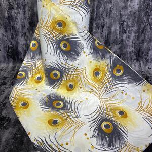 Ervi bavlna š.240 cm - žlté a šedé perie 109-3, metráž