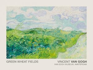 Obrazová reprodukcia Green Wheat Fields (Museum Vintage Lush Landscape) - Vincent van Gogh, (40 x 30 cm)