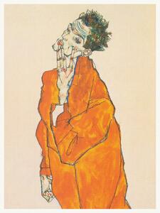 Obrazová reprodukcia Man in an Orange Jacket (Male Self Portrait) - Egon Schiele, (30 x 40 cm)
