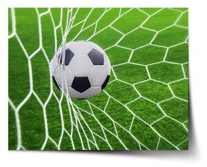 Sablio Plagát Futbalová lopta v bráne - 60x40 cm