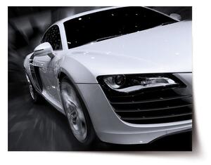 Sablio Plagát Biele športové auto - 90x60 cm