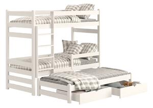Detská posteľ poschodová s výsuvným lôžkom Alis PPV 018 - Biely, 80x180