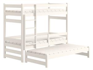 Detská posteľ poschodová s výsuvným lôžkom Alis PPV 018 - Biely, 80x180