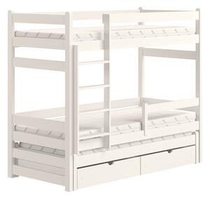 Poschodová posteľ Alis PPV 018 s prístelkou - 80x190 cm - biela