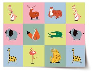 Sablio Plagát Zvieratká zo Zoo - 60x40 cm