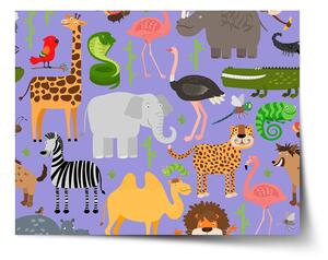 Sablio Plagát Animované safari - 60x40 cm