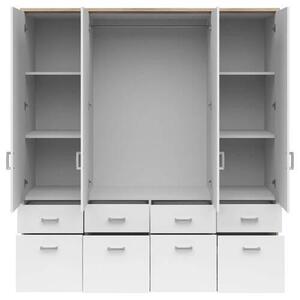 SKRIŇA SO ZRKADLOM, biela, dub sonoma, 181/199/58 cm Boxxx - Skrine, Online Only