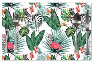 Sablio Prestieranie Zebra a Plameniak: 40x30cm