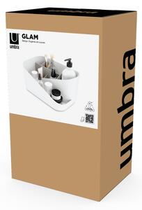 Biely plastový kúpeľňový organizér na kozmetiku Glam – Umbra