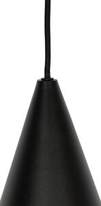 Moderné závesné svietidlo čierne s dymovým sklom 3-svetlo - Drop
