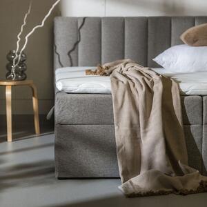 Boxspringová posteľ s topperom sivá PEDRO PU 140x200 cm