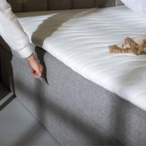 Boxspringová posteľ s topperom sivá PEDRO PU 140x200 cm