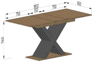 ROAD rozkladací jedálenský stôl, kraft zlatý-antracit