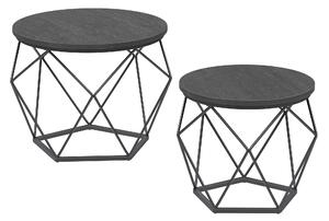 SADA KONFERENČNÝCH STOLÍKOV, čierna, kov, kompozitné drevo, 50/50/40,6 cm MID.YOU - Stolíky do obývačky, Online Only