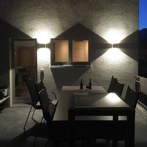 Betónovo-sivé vonkajšie LED svietidlo Riak