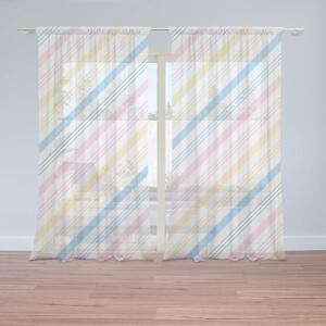 Sablio Záclony Trojfarebné pruhy: 2ks 150x250cm