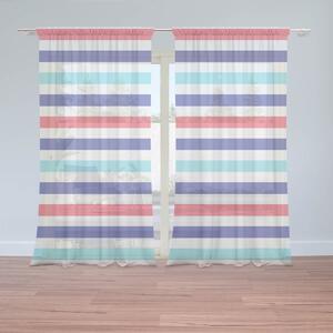 Sablio Záclony Farebné veselé pruhy : 2ks 150x250cm