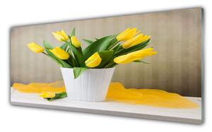 Sklenený obklad Do kuchyne Tulipány kvety rastlina 125x50 cm