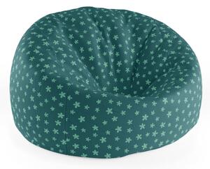 Sablio Sedací vak Cocoon Zelené hvězdy - 75 x 45 x 35 cm