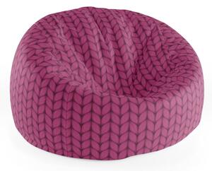 Sablio Sedací vak Cocoon Pletení ve fuchsiové barvě - 75 x 45 x 35 cm