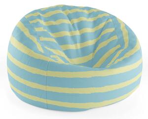 Sablio Sedací vak Cocoon Modrožluté pruhy - 75 x 45 x 35 cm