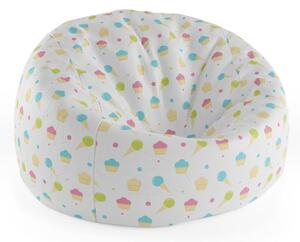 Sablio Sedací vak Cocoon Zmrzlinky s muffiny - 75 x 45 x 35 cm