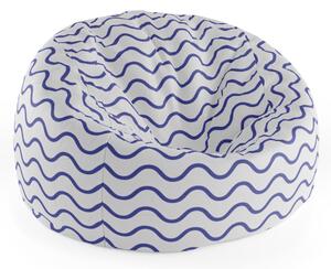 Sablio Sedací vak Cocoon Modré vlnky - 75 x 45 x 35 cm