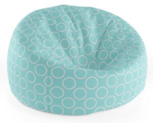 Sablio Sedací vak Cocoon Bílé kruhy - 75 x 45 x 35 cm
