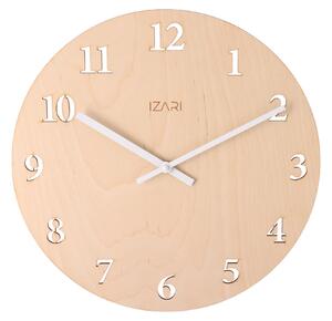 IZARI brezové numerické hodiny 34 cm - biele ručičky