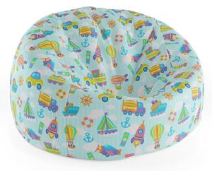 Sablio Sedací vak Cocoon Autíčka - 75 x 45 x 35 cm