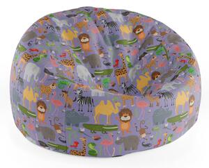 Sablio Sedací vak Cocoon Animované safari - 75 x 45 x 35 cm