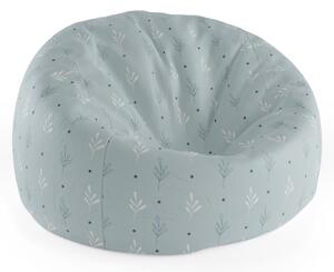Sablio Sedací vak Cocoon Modré a bílé lístky - 75 x 45 x 35 cm
