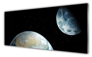 Nástenný panel  Mesiac zeme vesmír 125x50 cm