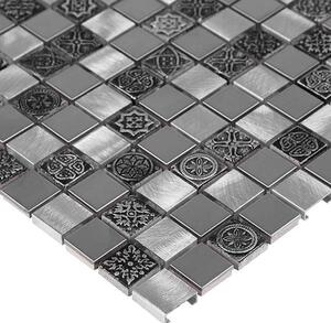 DUNIN - Allumi Grey MIX 23 Kovová mozaika DUNIN (30 x 30 cm / 1 ks)