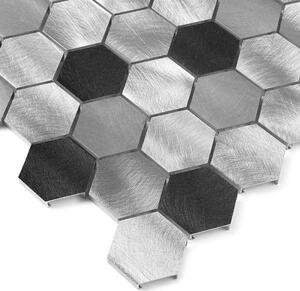 DUNIN - Allumi Grey Hexagon MIX 48 Kovová mozaika DUNIN (30 x 30 cm / 1 ks)