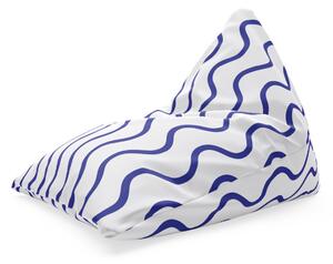 Sablio Sedací vak Modré vlnky: 150x80 cm