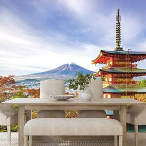 Samolepiaca fototapeta výhľad na Chureito Pagoda a horu Fuji