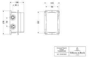 Villeroy & Boch Universal Taps & Fittings podomietkové teleso batérie TVD00065100000