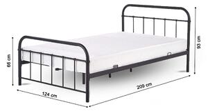 Jednolôžková kovová posteľ Linda 120x200 - čierna